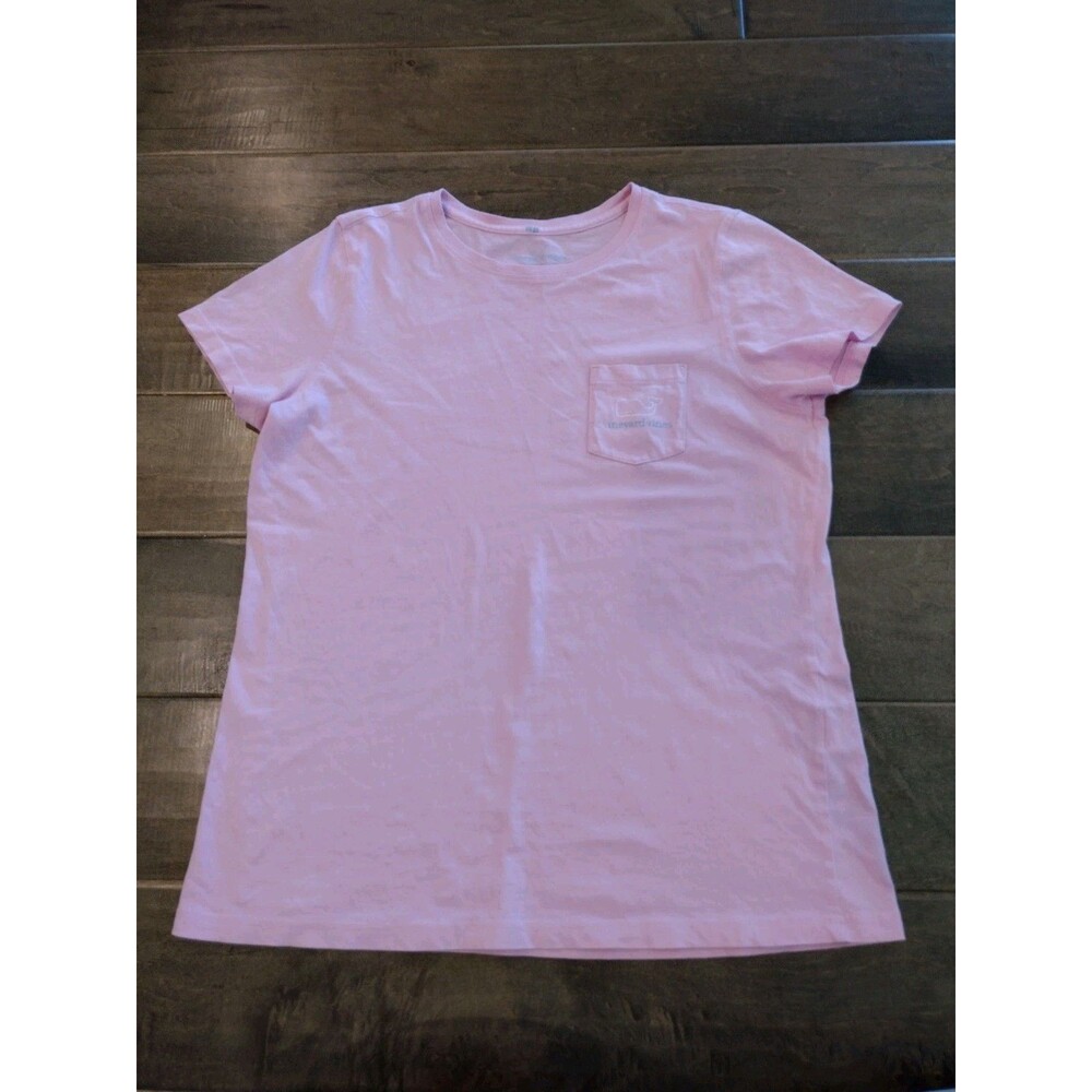 VINEYARD VINES Women's light pink short-sleeve whale pocket t-shirt tee - S